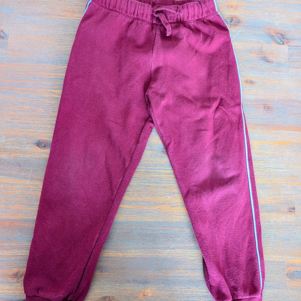H&M Burgundy Joggers with Side Stripe